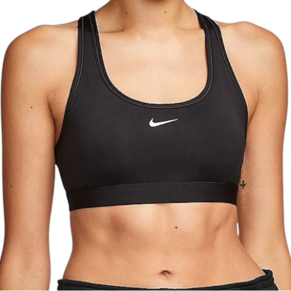 - Nike L Swoosh Black Non-Padded Sports Bra! NEW!!